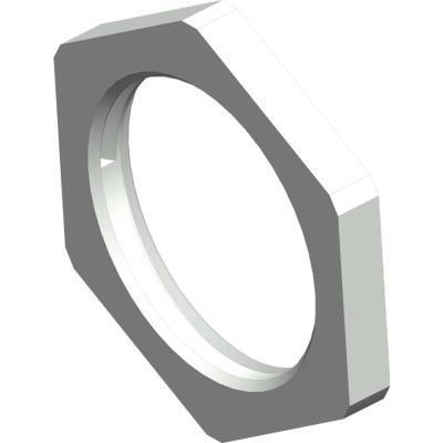 RS PRO BRNM Series Hex Nut M20x1.5 for Fixing, Nickel-Plated Brass, Female, White, 24 mm Wrench Size 208-0527