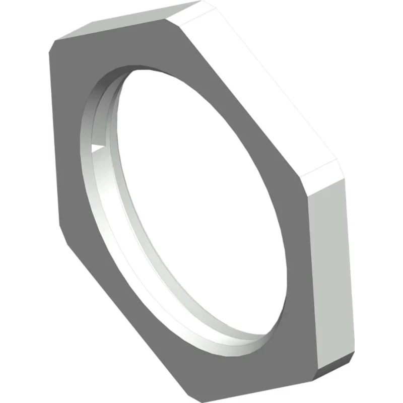 RS PRO BRNM Series Hex Nut M20x1.5 for Fixing, Nickel-Plated Brass, Female, White, 24 mm Wrench Size 208-0527