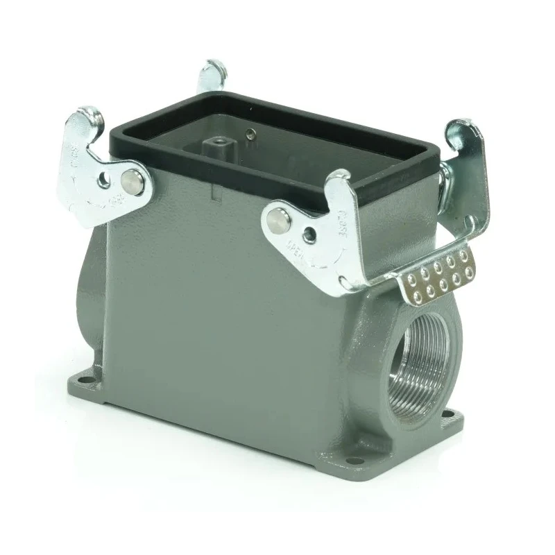 RS PRO Heavy Duty Power Connector Housing, Surface Mount, Die Cast Aluminium, IP65, Side Cable Entry, 2 Lever 208-4121