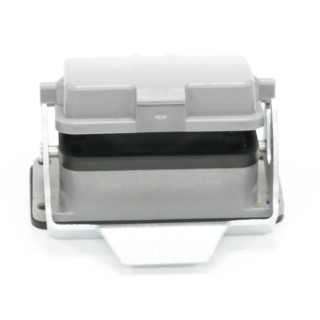 RS PRO Heavy Duty Power Connector Hood Bulkhead Housing, Die Cast Aluminium, IP65, 1 Lever, H10A Series 208-4712