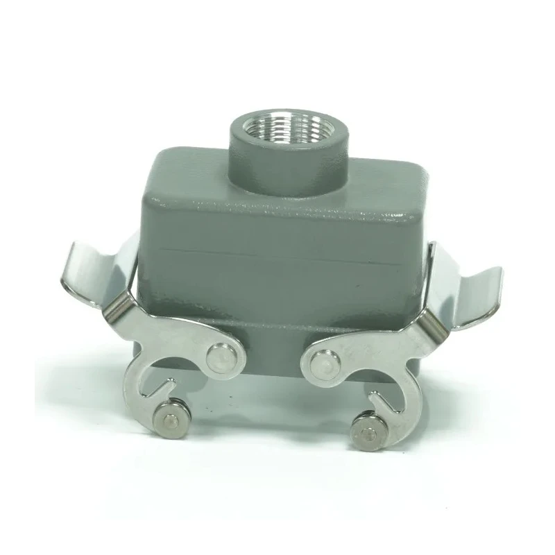 RS PRO Heavy Duty Power Connector Housing, Aluminium Die Cast, Top Mount, 2 Levers, PG16 RS-H10B Range 208-4867