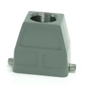 RS PRO Heavy Duty Power Connector Housing, Die Cast Aluminium, Top Mount, Connector Hood, IP65, PG29, 2 Levers, 208-4875