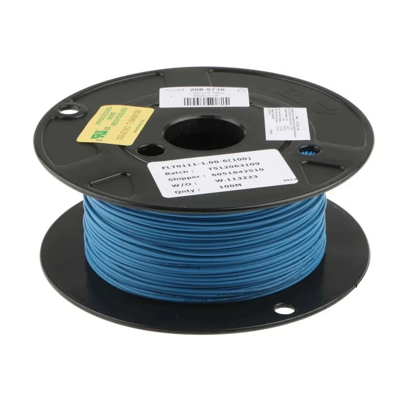 TE Connectivity FlexLite Series Blue Equipment Wire, 17 AWG, 19 x 0.25 mm, Single Core, Polyolefin, 100 m FLT0111-1.00-6