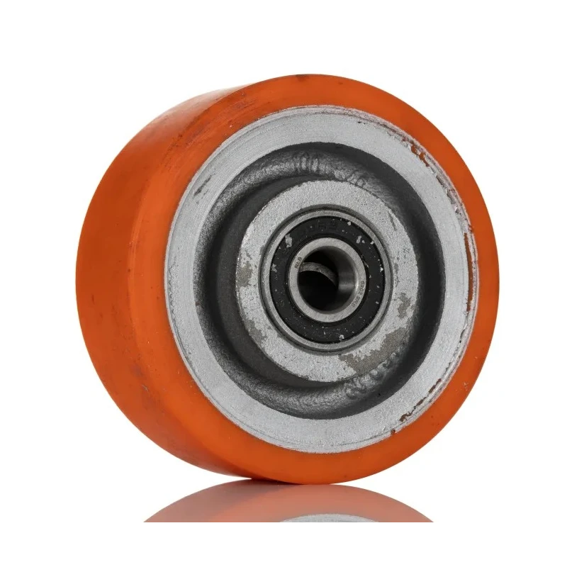 RS PRO Polyurethane Trolley Wheel 350 kg, Cast Iron Hub, Double Ball Race, 100mm Diameter, 208-6040