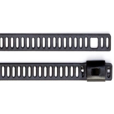 RS PRO Cable Tie Ladder Type 225mm x 7mm Black Polyester Coated Stainless Steel 121-652