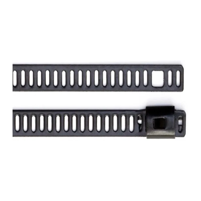 RS PRO Cable Tie Ladder Type 225mm x 7mm Black Polyester Coated Stainless Steel 121-652