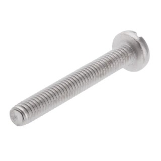 RS PRO Slot Pan Head Stainless Steel Machine Screw, 30 mm Length, M4 Thread, A2 Grade, DIN 85, 130-634