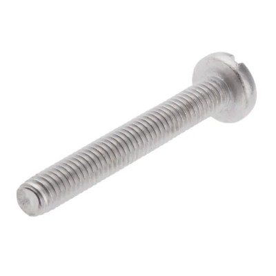 RS PRO Slot Pan Head Stainless Steel Machine Screw, 30 mm Length, M4 Thread, A2 Grade, DIN 85, 130-634