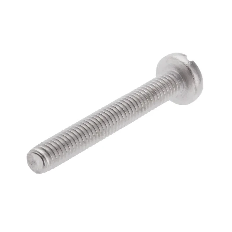 RS PRO Slot Pan Head Stainless Steel Machine Screw, 30 mm Length, M4 Thread, A2 Grade, DIN 85, 130-634