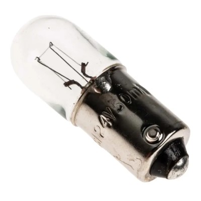 RS PRO BA9S Indicator Light, Clear Lens, 24V, 50mA, 5000h Rated Life, 10.5mm Diameter, T3 1/4 Filament Lamp BA9S