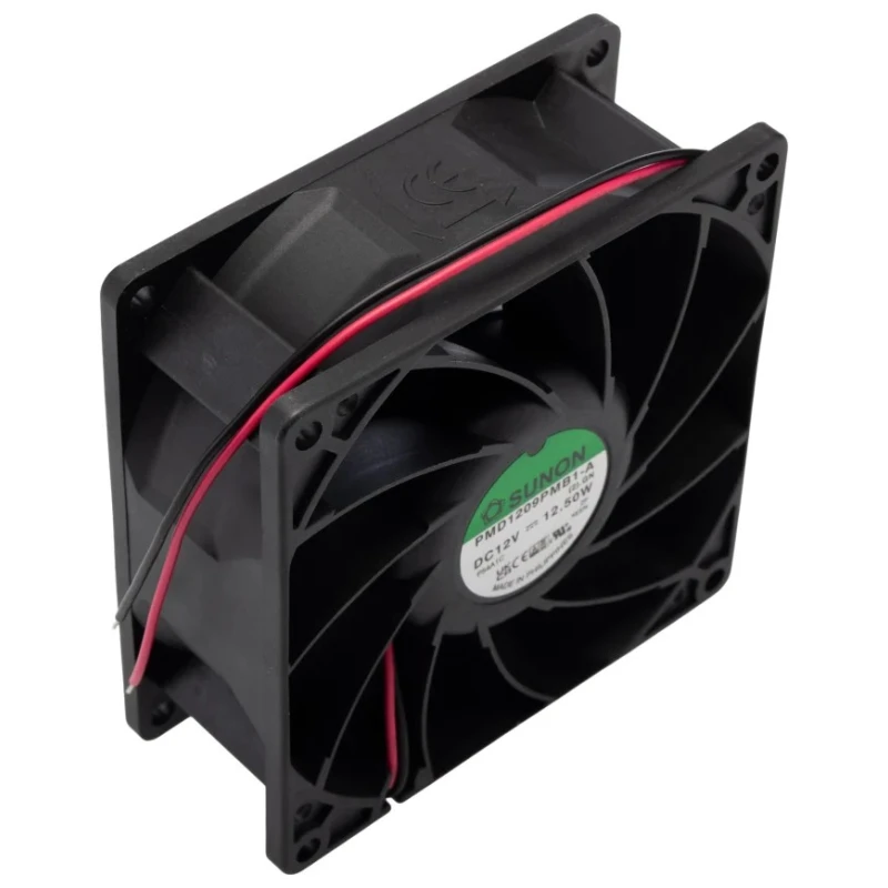 Sunon PMD Series Axial Fan 12V DC, 204.3 m³/h, 12.5W, 1.04A, Ball Bearing, Square Frame, 92mm x 92mm x PMD1209PMB1-A(2).GN
