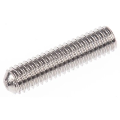 RS PRO Stainless Steel Grub Screw M3 x 12 mm, Plain Cup, DIN 916, Hex Socket, A2 304, 137-736