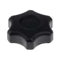 RS PRO Black Thermoplastic Scallop Clamping Knob Female, 60 mm Diameter, 12 mm Thread, Brass Insert, 161-111