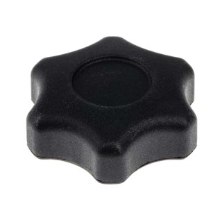 RS PRO Black Thermoplastic Scallop Clamping Knob Female, 60 mm Diameter, 12 mm Thread, Brass Insert, 161-111