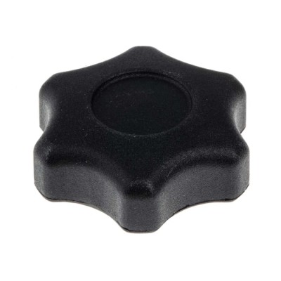 RS PRO Black Thermoplastic Scallop Clamping Knob Female, 60 mm Diameter, 12 mm Thread, Brass Insert, 161-111