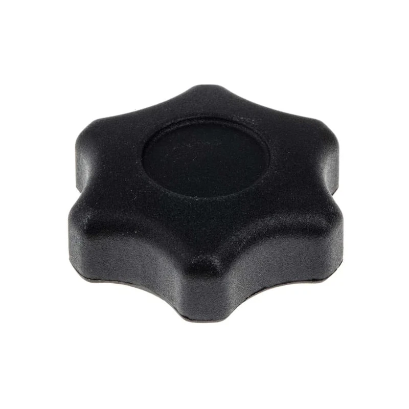 RS PRO Black Thermoplastic Scallop Clamping Knob Female, 60 mm Diameter, 12 mm Thread, Brass Insert, 161-111