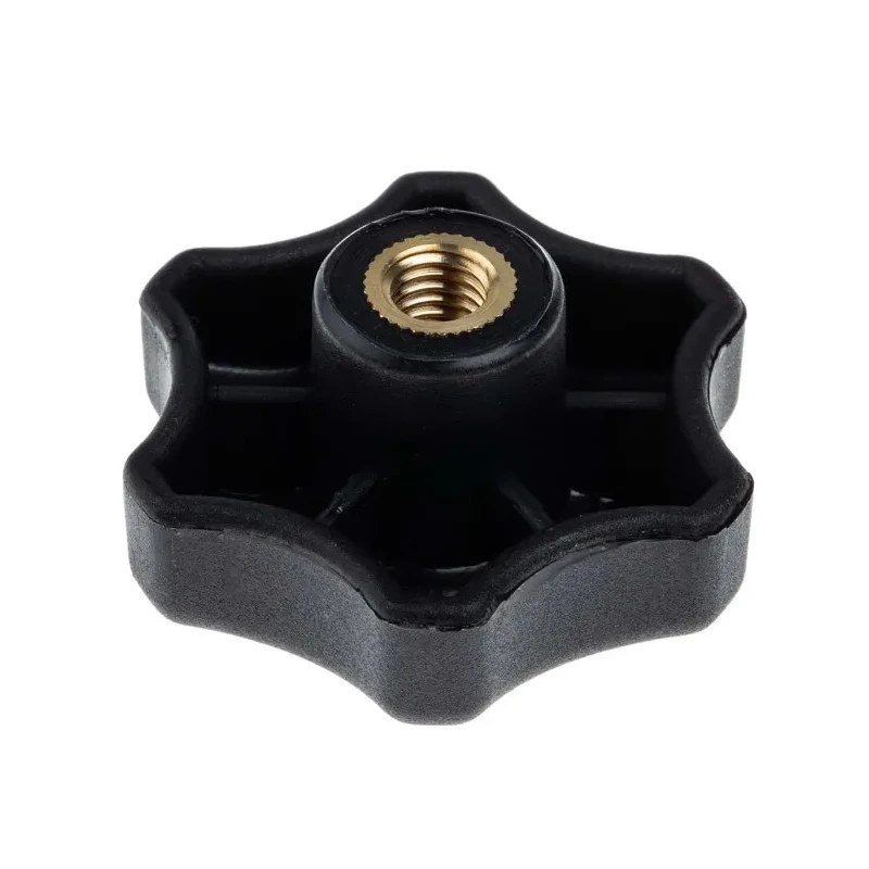 RS PRO Black Thermoplastic Scallop Clamping Knob Female, 60 mm Diameter, 12 mm Thread, Brass Insert, 161-111