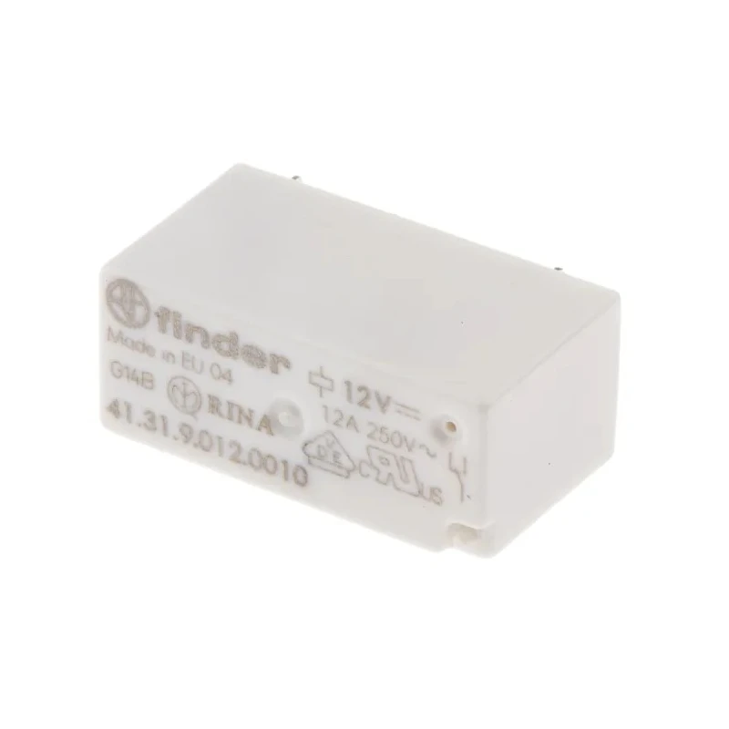 Finder PCB Power Relay, 12V DC Coil, 12A Switching, SPDT, Low Profile, RoHS 41.31.9.012.0010