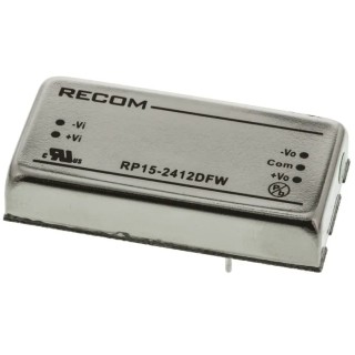 Recom DC/DC Converter 15W 12V/-12V Through-Hole , 9–36V Input, 1.6kV Isolation, 85°C Max RP15-FW