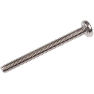 RS PRO Slot Pan Stainless Steel Machine Screw M5 50 mm A2 Grade, Slotted Drive, DIN 85, Pan Head 130-684