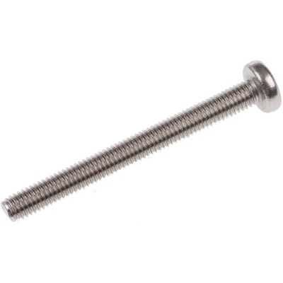 RS PRO Slot Pan Stainless Steel Machine Screw M5 50 mm A2 Grade, Slotted Drive, DIN 85, Pan Head 130-684