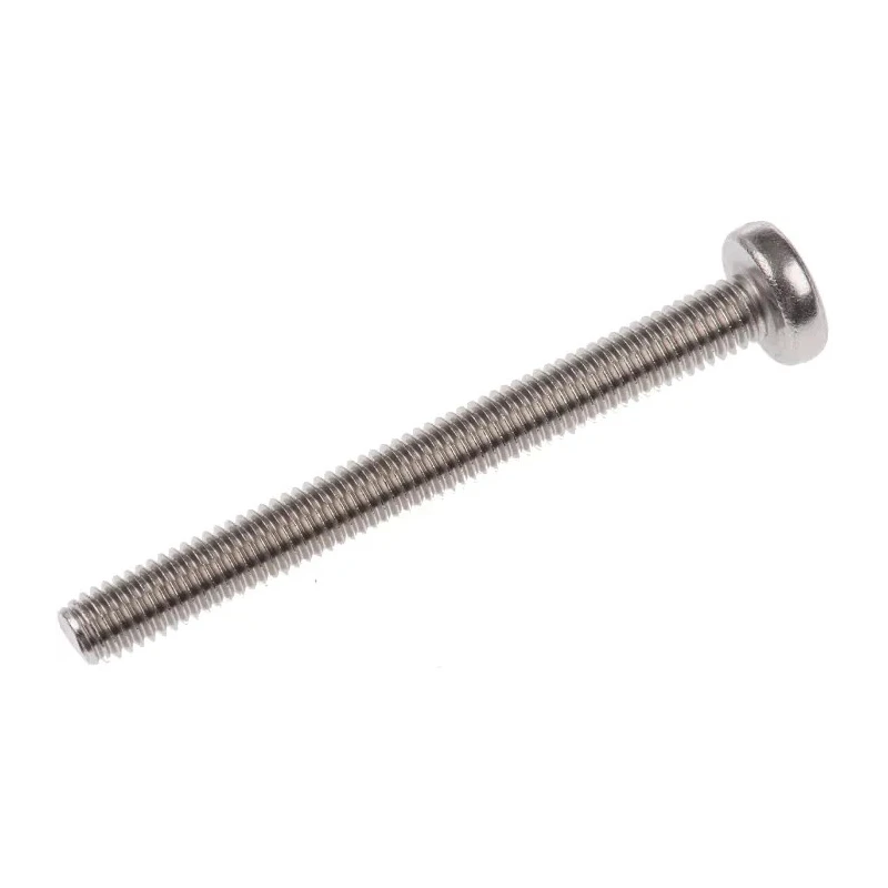 RS PRO Slot Pan Stainless Steel Machine Screw M5 50 mm A2 Grade, Slotted Drive, DIN 85, Pan Head 130-684