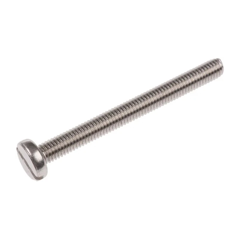 RS PRO Slot Pan Stainless Steel Machine Screw M5 50 mm A2 Grade, Slotted Drive, DIN 85, Pan Head 130-684