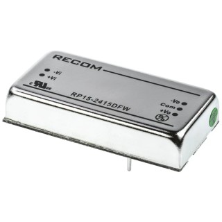 Recom DC/DC Converter Dual Output 15V & -15V 15W, 9–36V DC Input, Through Hole, 85°C Max RP15-FW