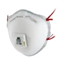 3M FFP3 Disposable Face Mask Valved Cup, 8300 Series, 10 Per Pack, Moulded, EN 149:2001+A1:2009, 