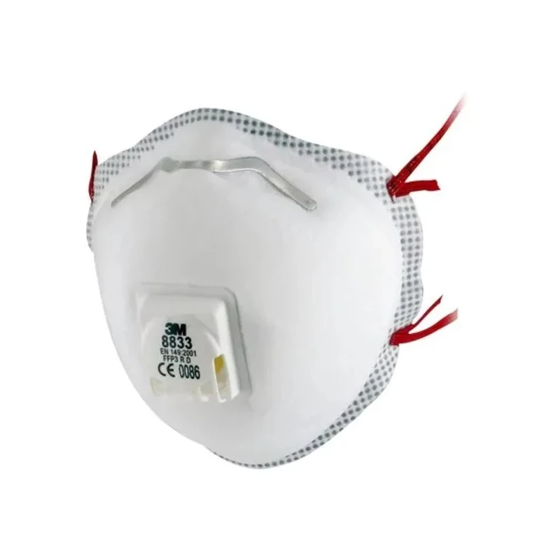 3M FFP3 Disposable Face Mask Valved Cup, 8300 Series, 10 Per Pack, Moulded, EN 149:2001+A1:2009, 