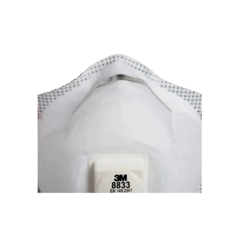 3M FFP3 Disposable Face Mask Valved Cup, 8300 Series, 10 Per Pack, Moulded, EN 149:2001+A1:2009, 
