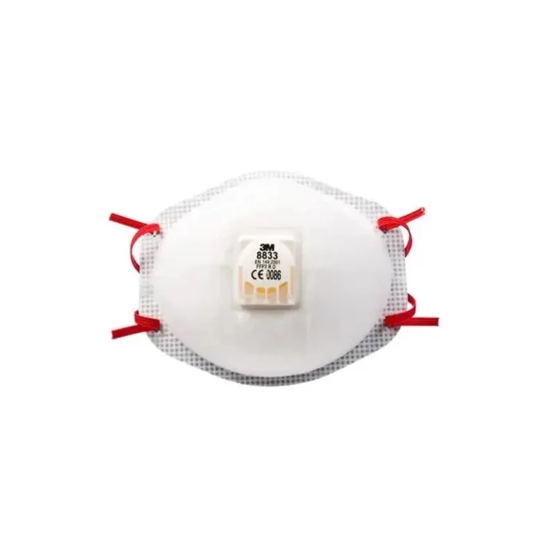 3M FFP3 Disposable Face Mask Valved Cup, 8300 Series, 10 Per Pack, Moulded, EN 149:2001+A1:2009, 