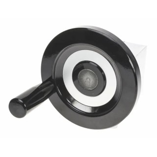 Elesa Revolving Handle Hand Wheel Duroplast, Steel Hub, 125 mm Diameter, Black 73720