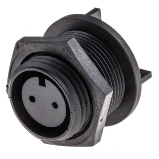 Bulgin Miniature Circular Connector 2 Contacts, Rear Socket, Female, IP68, 8A, Buccaneer 400 Series PX0413/02S