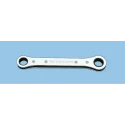 Facom Ratchet Ring Spanner 12 x 13 mm, Offset Head, Satin Chrome, 170 mm Length 64.12X13
