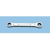 Facom Ratchet Ring Spanner 12 x 13 mm, Offset Head, Satin Chrome, 170 mm Length 64.12X13