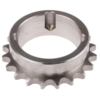 RS PRO 20 Tooth Steel Taper Bush Sprocket 08 B-1, Pitch Diameter 81.19mm, Width 25mm 184-167