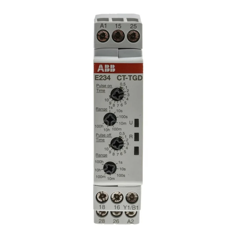 ABB DIN Rail Timer Relay, 2-Contact, 48 V DC, 24/240 V AC, DPDT, 0.05 s to 100 h, 1 Function 1SVR500160R0100 - CT-TGD.22