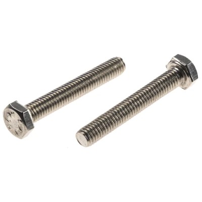 RS PRO Stainless Steel Hex Bolt M6 x 40 mm A4 Type 316 Fully Threaded DIN 933 190-210