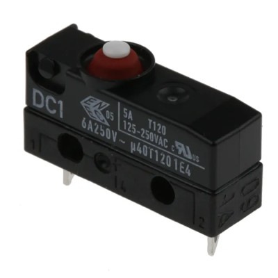 ZF Button Micro Switch, Solder Terminal, 6A, 250V AC, SPST, IP6K7 DC1B-A1AA