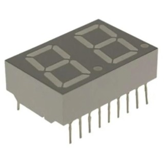 Broadcom 2-Digit 7 Segment LED Display, Red, Cathode, 14.2mm Character Height, Through Hole HDSP-5523-GH000