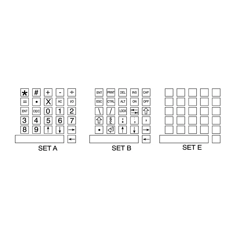 Storm Keypad Legend Sheet for 900 Series and 700 Series, Legend Tiles Set A, ABS, Mid-Grey, 26 Keys, 1 Space Bar 70A00102