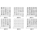 Storm Keypad Legend Sheet for 900 Series and 700 Series, Legend Tiles Set A, ABS, Mid-Grey, 26 Keys, 1 Space Bar 70A00102