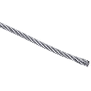 RS PRO Galvanised Steel Wire Rope, 75 m, 3 mm Diameter, 116 kg Safe Working Load 192-957