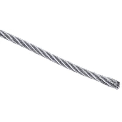 RS PRO Galvanised Steel Wire Rope, 75 m, 3 mm Diameter, 116 kg Safe Working Load 192-957