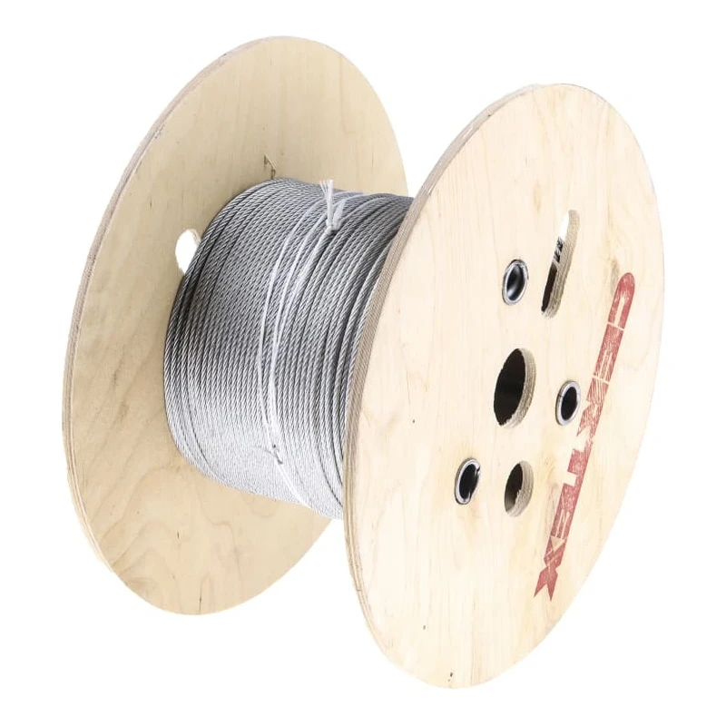 RS PRO Galvanised Steel Wire Rope, 75 m, 3 mm Diameter, 116 kg Safe Working Load 192-957