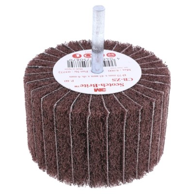3M Circular Abrasive Brush, 75 mm Diameter, 7500 rpm, 6 mm Shank, P60 Grit, Aluminium Oxide CB-ZS*/3M450 (COMBI) 17143