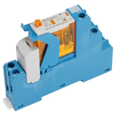 Finder 4C Series Interface Relay DIN Rail 230V AC Coil SPDT 5mA Silver Alloy Contacts 4C.01.8.230.0060SPA