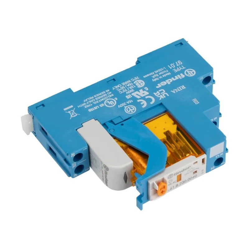 Finder 4C Series Interface Relay DIN Rail 230V AC Coil SPDT 5mA Silver Alloy Contacts 4C.01.8.230.0060SPA