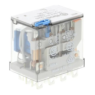 Finder Power Relay 12V DC Coil 12A Switching Current 4PDT Quick Connect Terminal Silver Alloy Contacts 56.34.9.012.0040